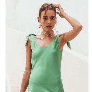 Cult Gaia Dehlila satin backless dress, fern